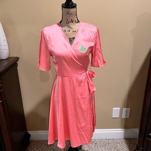 AKA Sorority Elegant Pink Wrap Dress